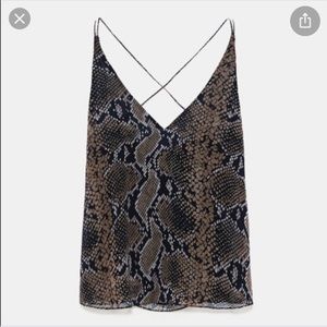 Zara, snake skin tank blouse, only wore a few times, great for going out